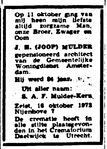 Overlijdensadvertentie
              <br/>
              De Telegraaf, 1972-10-17